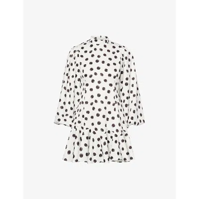 Sister Jane Womens Ivory Illume Spot Woven Mini Dress In White