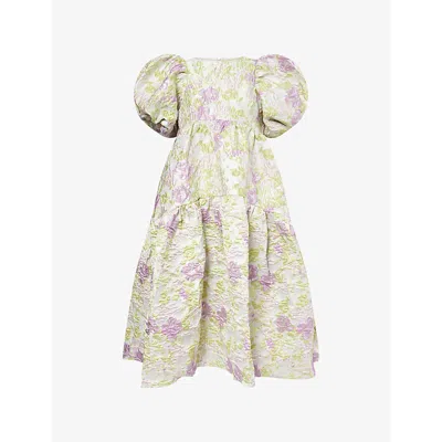 Sister Jane Womens Lilac Anamaria Floral Jacquard Woven Midi Dress