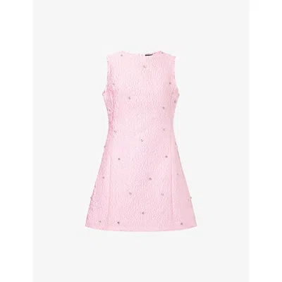 Sister Jane Womens Pink Celeste Jewel-embellished Satin Mini Dress