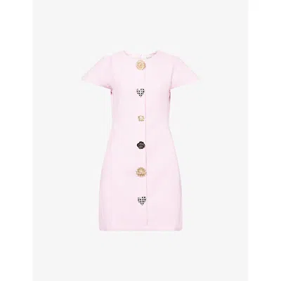 Sister Jane Womens Pink Dorada Cap-sleeves Woven Mini Dress