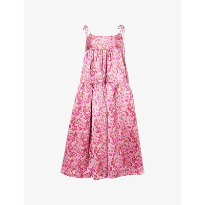 Sister Jane Womens Pink Primavera Shoulder-straps Woven Dress