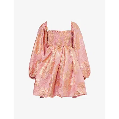 SISTER JANE WOMENS PINK TWILIGHT FLARED WOVEN-BLEND MINI DRESS XS