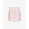 Sister Jane Womens Alpine Bow-embellished Woven Mini Skirt Pink In Pink