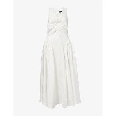 Sister Jane Womens  Lily Rosette Woven Midi Dress In White