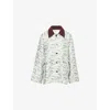 Sister Jane Womens Blue Mist Jacquard Woven Jacket In Multi