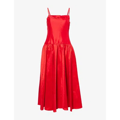 Sister Jane Womens  Quartet Sleeveless Woven Midi Dress In Red