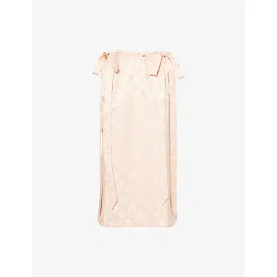 Sister Jane Womens Nude Serene Bow Woven Mini Dress In Neutral