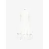 Sister Jane Womens White Ruffled Sleeveless Stretch-woven Mini Dress Xs In White