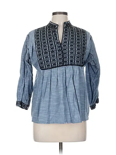 Pre-owned Sister Mary 3/4 Sleeve Blouse In Blue