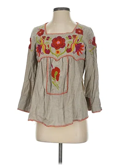 Pre-owned Sister Mary 3/4 Sleeve Blouse In Gray