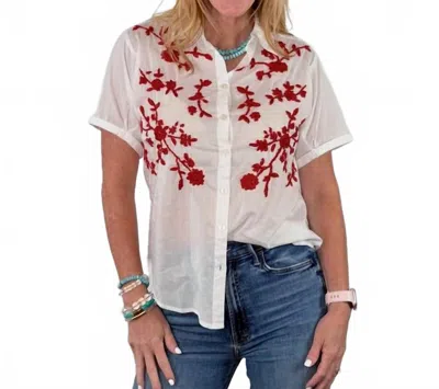 Sister Mary Paula Top In Red In Multi
