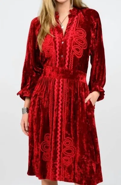 Sister Mary Ramona Velvet Dress In Red