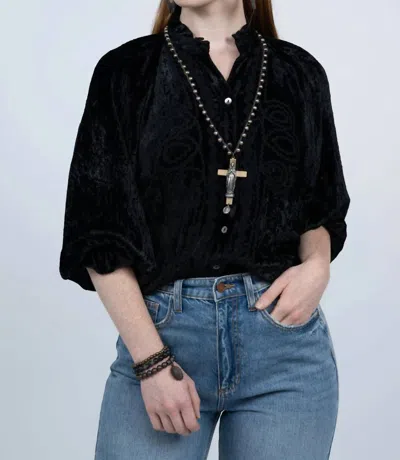Sister Mary Rosalinda Velvet Blouse In Black