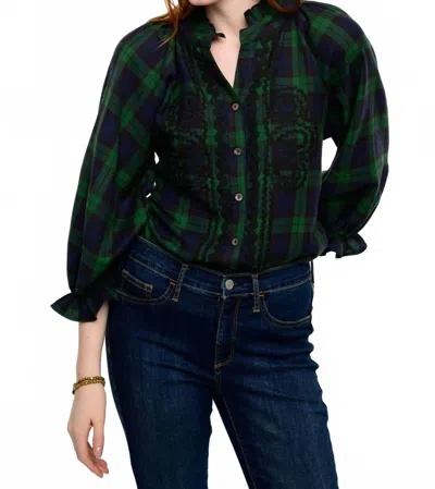 Sister Mary Women's Rosa Plaid Trimmed Shirt In Green