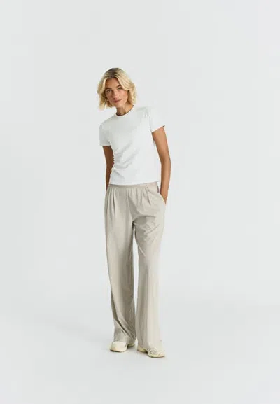 Sisterly Tribe Softflow Wide Leg Pants In Neutral