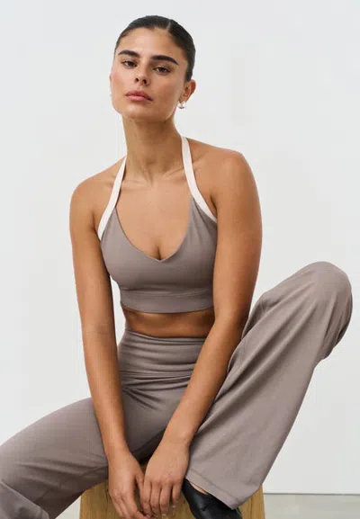 Sisterly Tribe Softsculpt Halter Bra In Gray