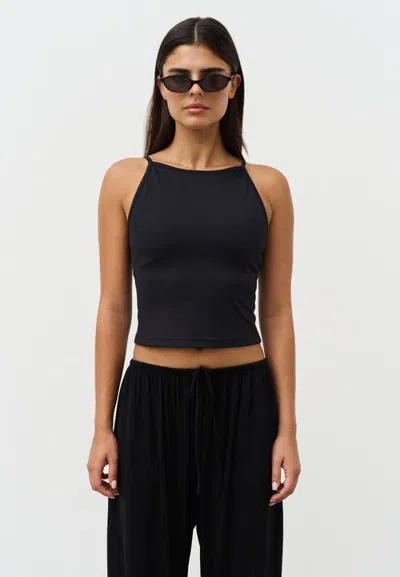 Sisterly Tribe Softsculpt High Neck Top In Black