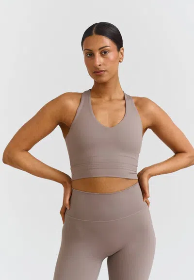 Sisterly Tribe Softsculpt V-neck Cross Back Bra In Gray