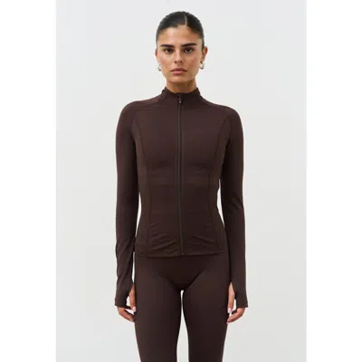 Sisterly Tribe Softsculpt Zip Jacket In Brown