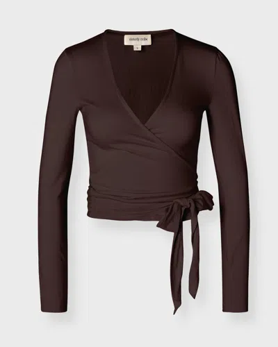 Sisterly Tribe Top Soft Ballet Wrap In Brown