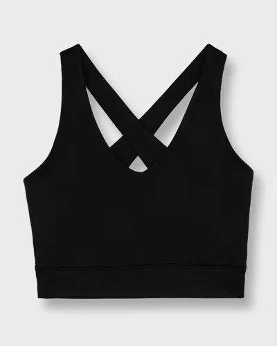 Sisterly Tribe Top Softsculpt V-neck Cross Back In Black