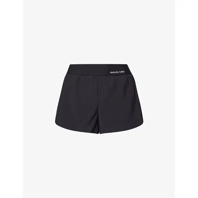 Sisterly Tribe Womens Black Softflow 2-1 Stretch-woven Shorts Xs