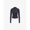 Sisterly Tribe Womens Black Softsculpt Zip Jersey Jacket In Black
