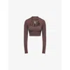 Sisterly Tribe Womens Espresso Softsculpt Bolero Long-sleeve Jersey Top In Brown