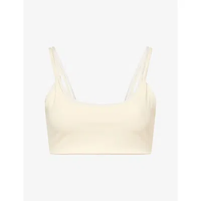 Sisterly Tribe Womens Lemonade Softsculp Double-layer Sports Bra In Yellow