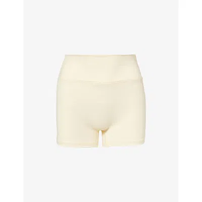 Sisterly Tribe Womens Lemonade Softsculpt Workout Shorts In Yellow
