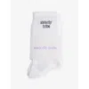 Sisterly Tribe Womens White/ Black Logo-print Stretch Cotton-blend Crew Sock In Multi