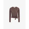 Sisterly Tribe Womens Espresso Soft Ballet Wrap Modal-jersey Top In Brown