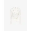 Sisterly Tribe Womens Off White Soft Ballet Wrap Modal-jersey Top