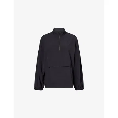 Sisterly Tribe Womens Black Softflow Funnel-neck Stretch-woven Jacket Xs