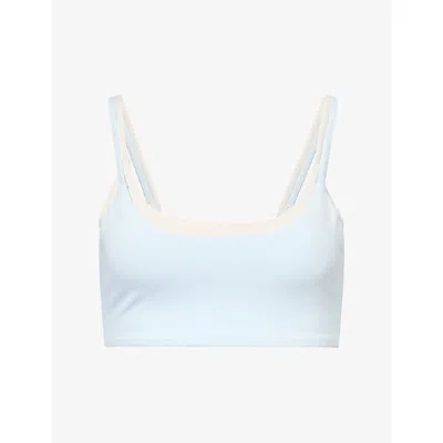 Sisterly Tribe Womens Softsculpt Double-layer Sports Bra Ice Blue Xs