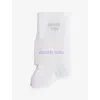 Sisterly Tribe Womens White/ Grey Logo-print Stretch Cotton-blend Crew Sock In Multi