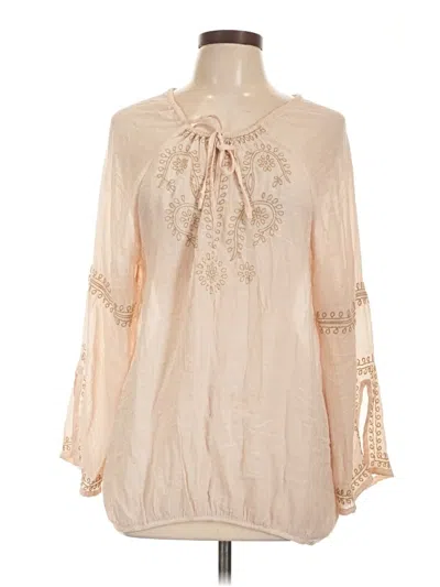 Pre-owned Sisters 3/4 Sleeve Blouse In Brown