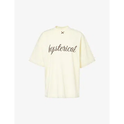 Sisters & Seekers Hysterical Oversized Cotton-jersey T-shirt In Pale Yellow