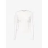Sisters & Seekers Peep Slim-fit Stretch-cotton Top In White