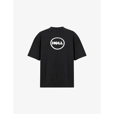 Sisters & Seekers Womens Black Round-neck Oversized-fit Cotton-jersey T-shirt
