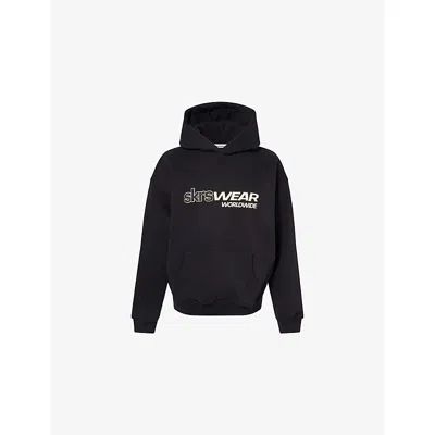 Sisters & Seekers Womens Black Wash Skrswear Relaxed-fit Cotton-blend Hoodie Xs