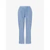 Sisters & Seekers Womens Blue Wilbur Striped Stretch-woven Jogging Bottoms Xs In Blue
