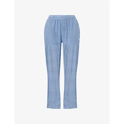 Sisters & Seekers Womens Blue Wilbur Striped Stretch-woven Jogging Bottoms Xs