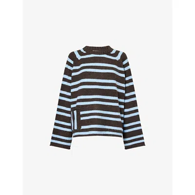 Sisters & Seekers Womens  Jumble Stripe Knitted Jumper In Brown