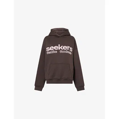 Sisters & Seekers Womens  Seekers Goodwear Embroidered Cotton-blend Hoody In Brown