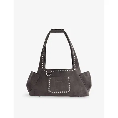 Sisters & Seekers Womens  Martha Faux-suede Shoulder Bag In Gray