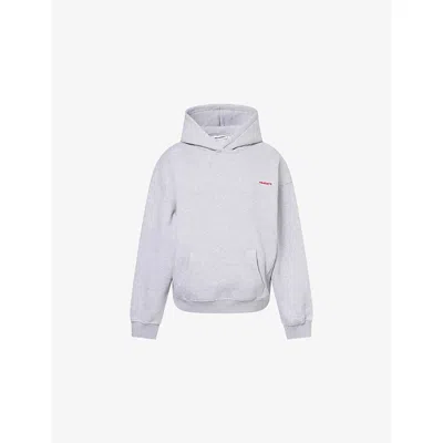 Sisters & Seekers Womens Grey Marl Brand-print Relaxed-fit Cotton-blend Hoodie In Gray