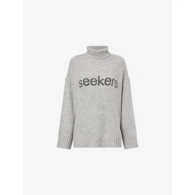 Sisters & Seekers Womens  Misty Roll-neck Knitted Jumper In Gray