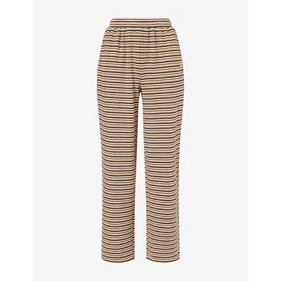 Sisters & Seekers Womens Navy Walker Striped Stretch-jersey Jogging Bottoms Xs