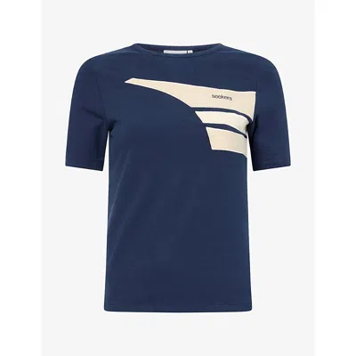 Sisters & Seekers Womens Seekola Baby Stretch-cotton T-shirt Navy